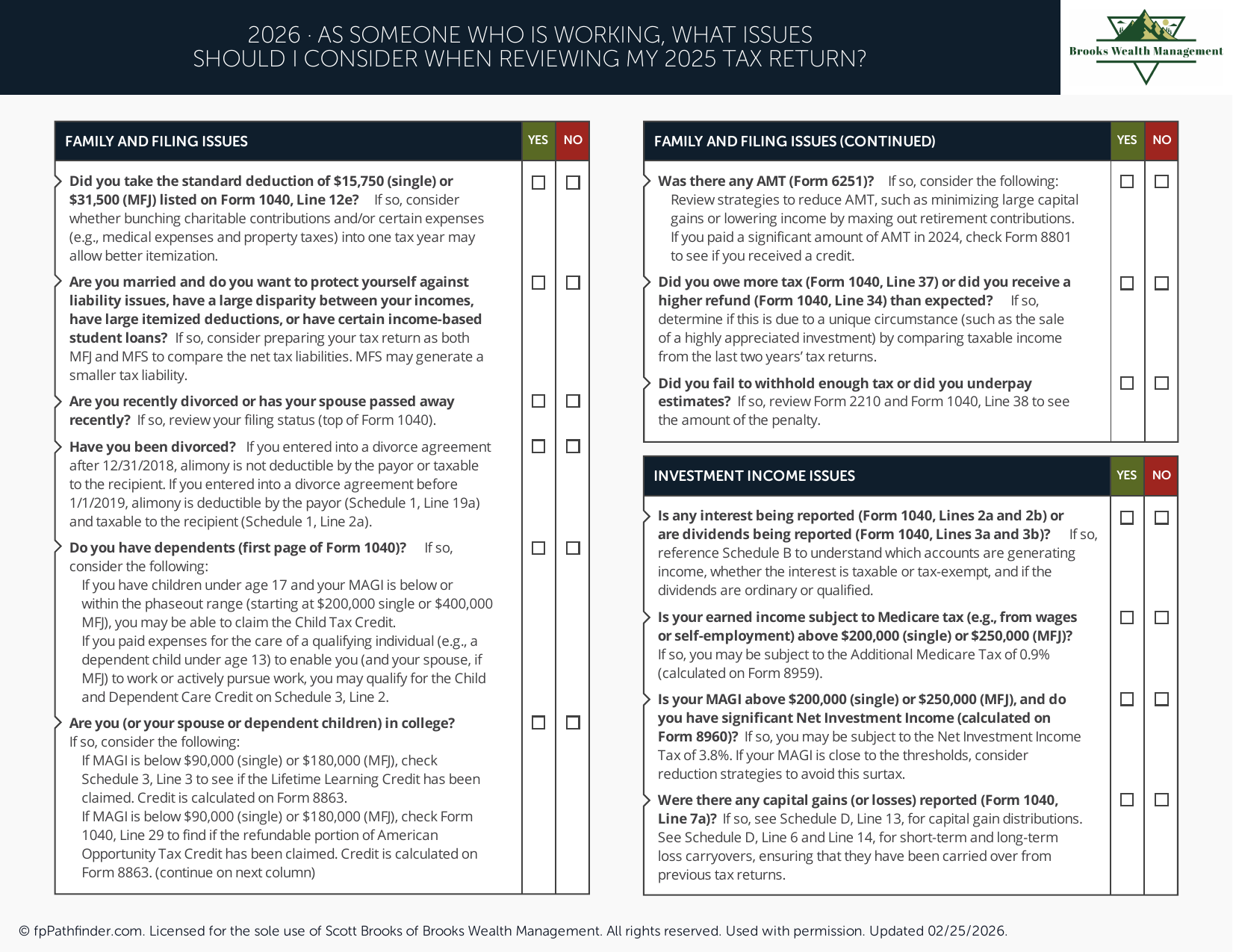 As Someone Who Is Working, What Issues Should I Consider When Reviewing My 2025 Tax Return?
