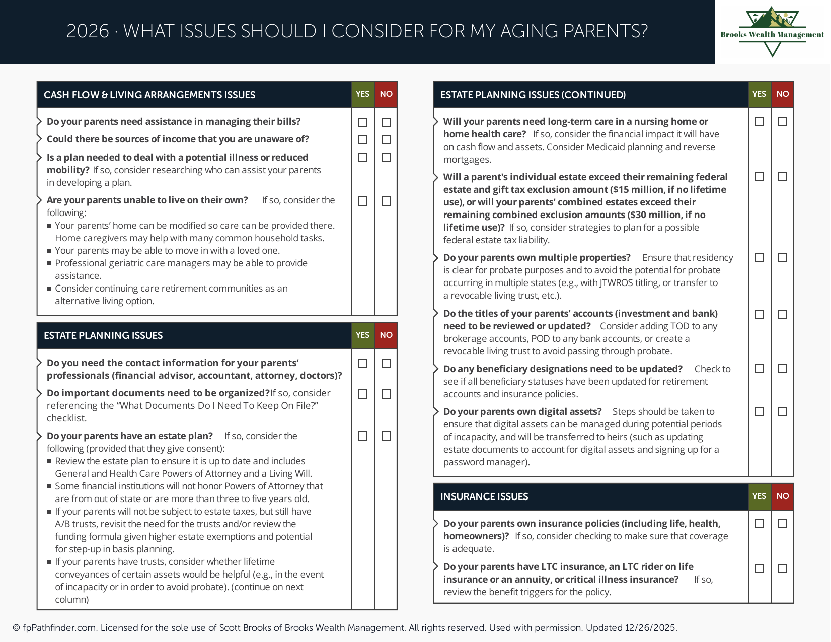 What Issues Should I Consider for My Aging Parents?