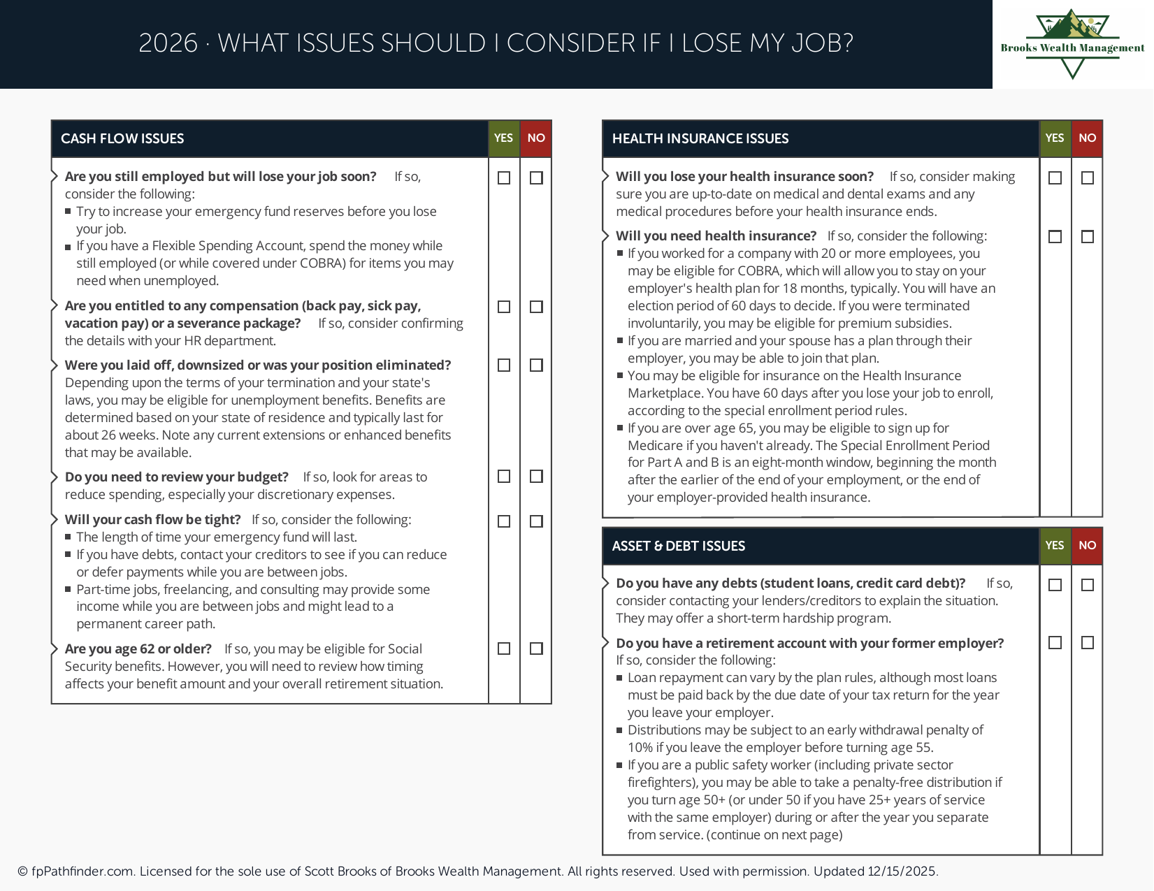 What Issues Should I Consider If I Lose My Job?