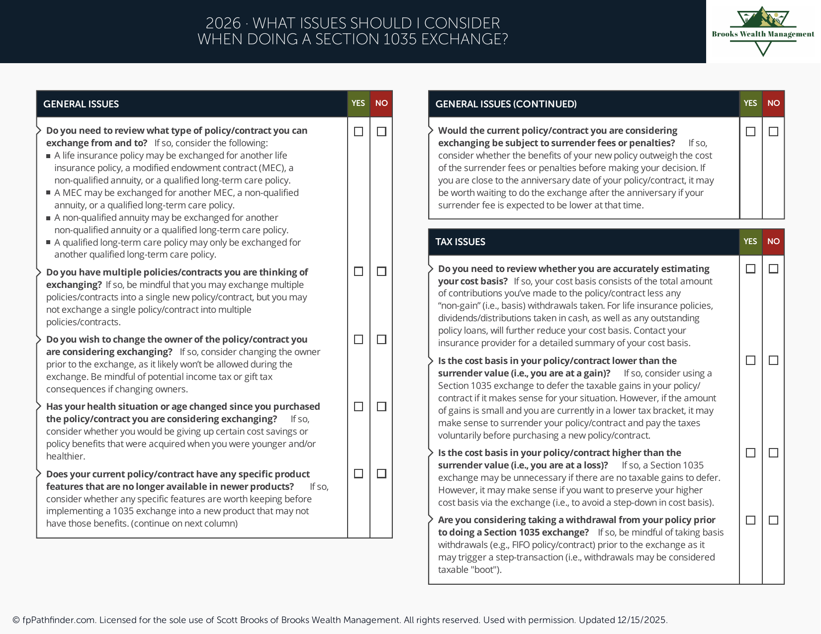 What Issues Should I Consider When Doing a Section 1035 Exchange?
