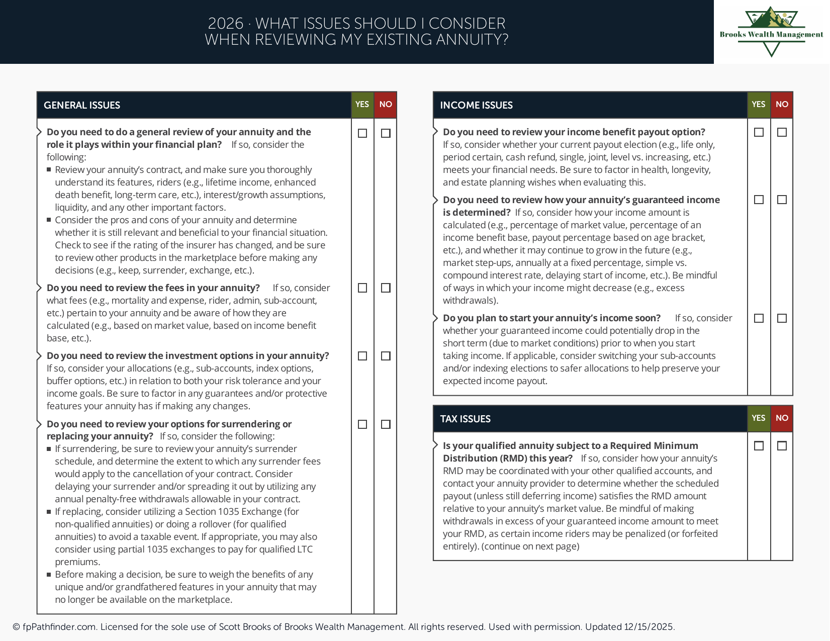 What Issues Should I Consider When Reviewing My Existing Annuity?
